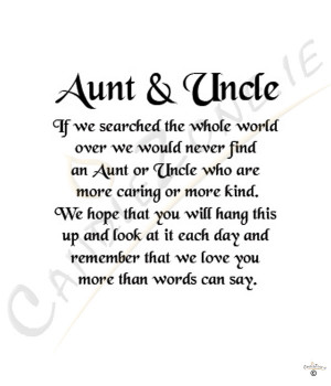 Aunt and Uncle 8x6 Verse Photo Frame