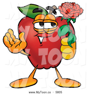cartoon-of-a-cute-red-apple-character-mascot-holding-a-single-red-rose ...