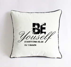 custom quote pillow, 18x18 monogram pillowcase, black and white ...
