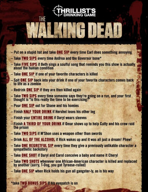 The Walking Dead Drinking Game :)