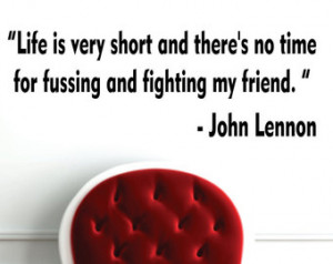 Life Is Very Short John Lennon Beat les Quote Decal Sticker Wall Vinyl ...