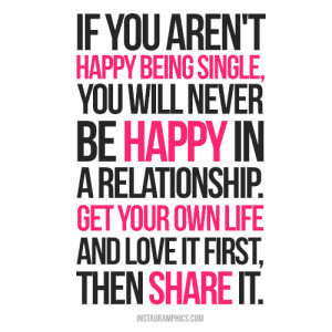 Happy Being Single Advice Quote Picture