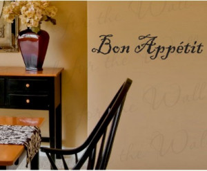 Bon Appetit French Kitchen Vinyl Wall Decal Quote