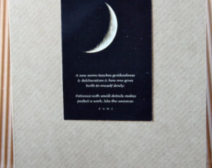 Moon quote card, rumi, crescent moon, sickle moon, gift card, photo ...
