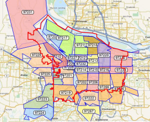 portland metro zip code map
