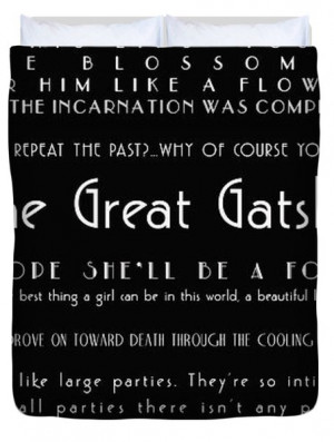 The Great Gatsby Quotes Duvet Cover by Nomad Art And Design
