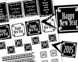 New Year 2015 clip art - instant do wnload - New Year's Eve party clip ...