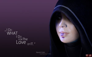 ... mass effect, kasumi goto, hood, face, female, quote, look, character