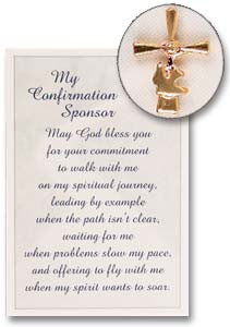 Confirmation Sponsor Lapel Pin and Prayer Card