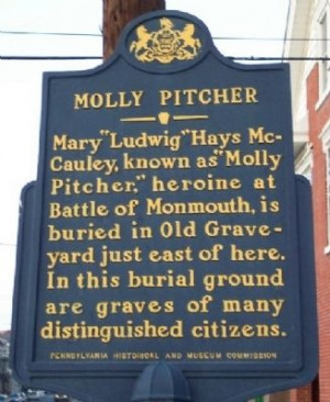 historical marker in Carlisle, PA. Text: Mary “Ludwig” Hays ...