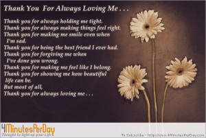 Thank you for always loving me