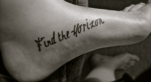 Find the Horizon Foot Tattoo