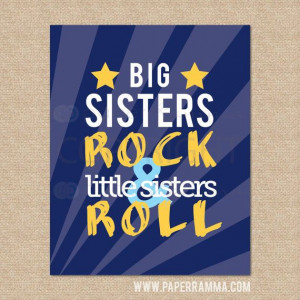 Big Sisters Rock Little Sisters Roll // Rock and Roll Nursery / Kids ...