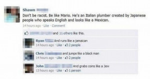 Categories » Facebook » Don't be racist like Mario