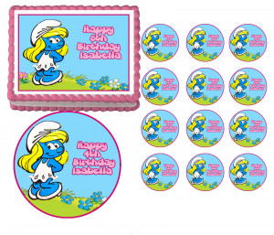 Smurf Birthday Cake Toppers