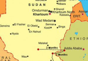 Map of Lost Boys of Sudan Journey