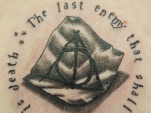 Freaking Awesome Tattoo The folded paper with the deathly hallows ...