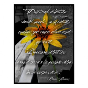 Poster, Sunflower Howard Thurman Quote