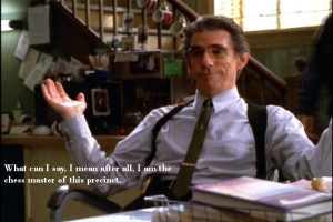 Detective Munch, from Law & Order SVU. He is definitely the comic ...
