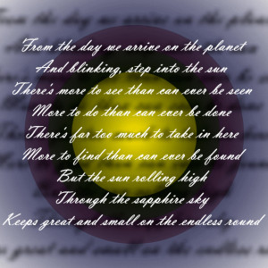 Circle of Life - Elton John Song Lyric Quote in Text Image