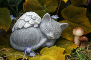 Angel Cat Statue - Pet Memorial Marker. $24.99, via Etsy.