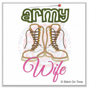 5222 Sayings : Army Wife Applique 6x10 £2.00p