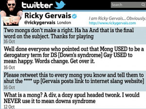 Ricky Gervais's latest twitter scandal