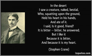 In the desert I saw a creature, naked, bestial, Who, squatting upon ...