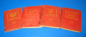 Collectible Little Leather Library 4 Red Mini Books