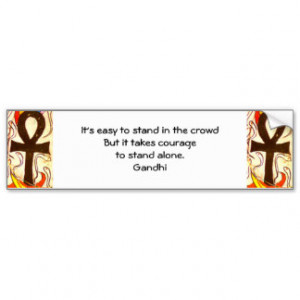 Gandhi Inspirational Quote Quotation About Courage Car Bumper Sticker