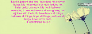 Love is patient and kind; love does not Profile Facebook Covers