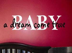 Vinyl Wall Quotes Nursery Decor Baby A Dream Come True