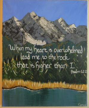 Mountain View Painting with Quote