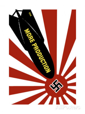 World War II Propaganda Poster Featuring a Bomb Striking a Swastika ...