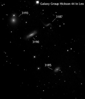 Image of Hickson 44 with the galaxieslabled with their NGC numbers :