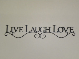 NEW LIVE LAUGH LOVE Black Metal Wall Word Sign Primitive French ...
