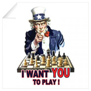 CafePress > Wall Art > Wall Decals > Uncle Sam Plays Chess Wall Decal