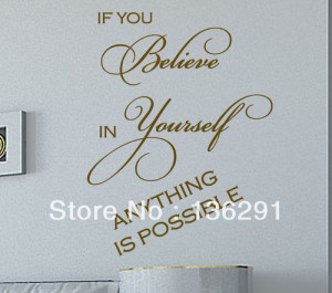 BELIEVE IN YOURSELF Wall Quote Vinyl Sticker INSPIRATIONAL WALL QUOTE ...
