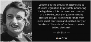 Lobbying' is the activity of attempting to influence legislation by ...