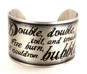 Witches Quote Bracelet, Silver Macbeth Shakespeare Jewelry, Literary ...