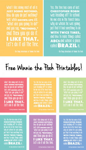 Winnie the Pooh Free Printables from Modern Parents Messy Kids