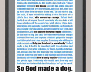 So God Made a Dog Quote Paul Harvey Parody 8.5 x 11 Inspiration Print ...
