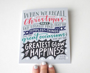Holiday Greeting Card // Bob Hope Quote, Hand Lettered, Grey, Navy ...