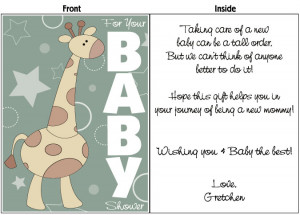 Baby Shower Card Sayings: The Color of The Card