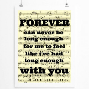 Marry Me Train Lyrics Sheet Music Art Print, Forever Can Never Be Long ...