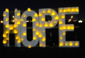 The hope sign at Relay for Life! This was on the outskirts of the ...
