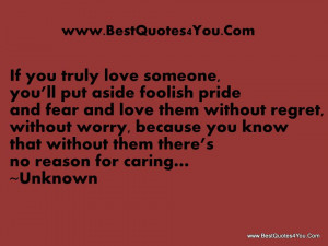 If You Truly Love someone ~ Fear Quote