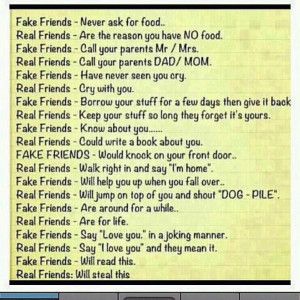 Real Friends vs. Fake Friends