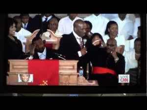 ... about Whitney Houston before performing a song at Whitney's funeral