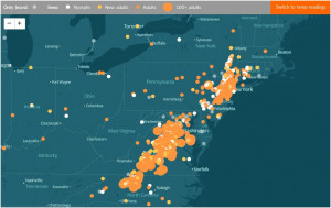 And this is the latest from WNYC RadioLab's Cicada Tracker (you can
